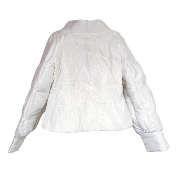 NWT Luca Luca Italian Designer White Puffer Jacket Size 44 - Picture 4 of 14